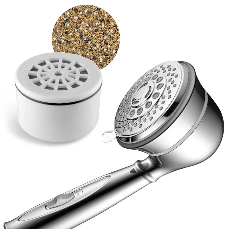 Hotel Spa AquaCare by Hotel Spa 7-Setting Filtered Handheld Shower Head with Patented ON/OFF Pause Switch and Enriched KDF Shower Filter Cartridge Inside 4 Inch - Image 5